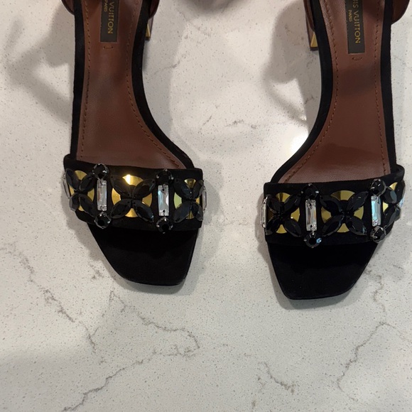 Louis Vuitton Black and Brown Heeled Sandals size 36 - Picture 2 of 6
